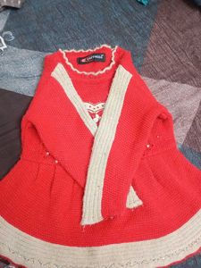 Cute Red Baby Sweater Dress