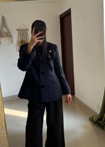 NAVY BLUE Embellished Coat 🎀