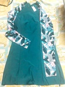 Floral Sleeve Swim Dress