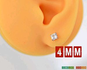 22C Pure Gold Square Dimond Stud Earrings