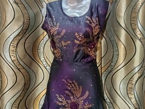 Purple Silk Ethnic Gown