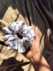 Village Girl Floral Fluffy Scrunchie