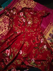 Red Floral Print Dress