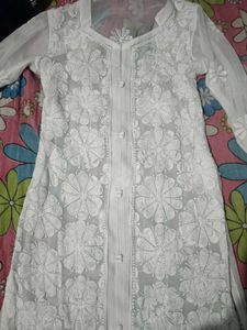 White Embroidered Kurti