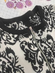 Patterned Zip-Up Cardigan
