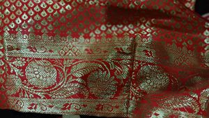 Red &amp; Gold Embroidered Blouse