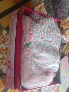 Pink Sequin Flower Girl Dress