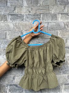 Zudio Olive Colour Cute Top