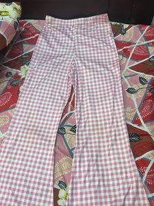 SSS Pink Gingham Flare Pants