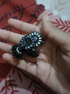 Black Jhumka Earrings
