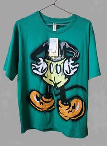 Green Mickey Mouse Graphic Tee