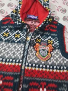 City Knit Rugby Vest with Hood