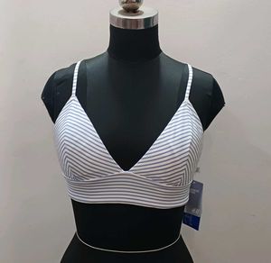 H&M Striped Triangle Bra Top