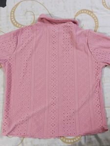 Pink Eyelet Shirt