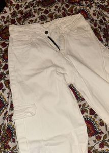 women White Cargo Pants