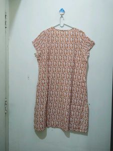 Aurelia orange white Printed kurta