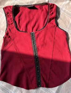 Red Corset Style Top