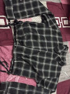 Checks crop shirt
