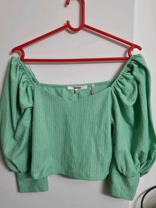 Mint Green Puff Sleeve Top