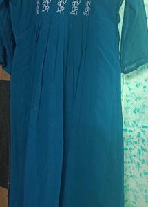 Teal Embroidered Maxi Dress