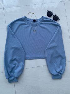 Blue Cropped Sweatshirt