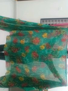 Floral Print Chiffon Scarf