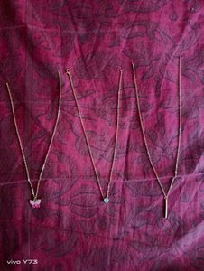 Combo Of 3 Cute Korean Chain With Pendant