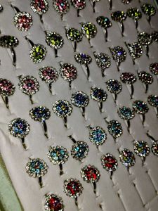 Sparkly Flower Rings - Assorted Colors At @150