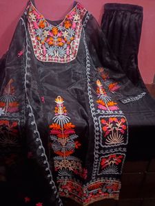 Beautiful Organgza Multicolor Work Heavy Dress