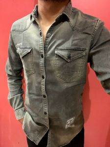 Denim Grey Shirt For Men