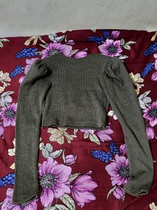 Olive Green Crop Top