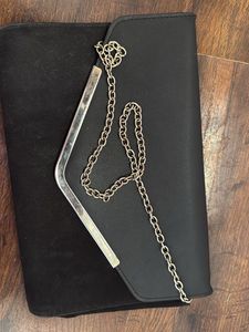 Primark Black Suede&amp; Leather Clutch