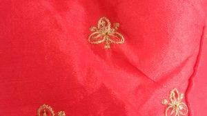 Hot Red Zari Embroidery Design Boluse