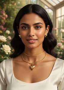 Heart Necklace & Earrings Set