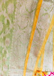 Elegant orange Kurta Set of banarasi silk