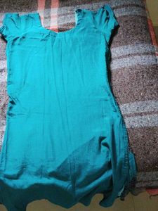 Teal Embellished Kurta