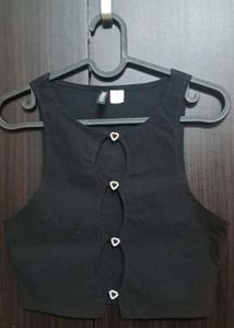 Black Heart Cutout Top