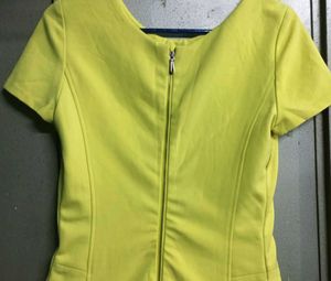 Lime Yellow Fit &amp; Flare Dress