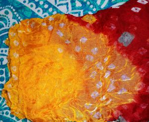 Red &amp; Yellow Bandhani Dupatta