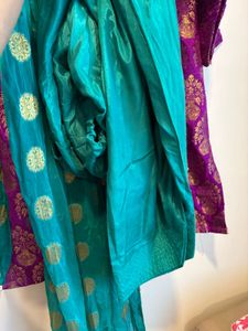 Purple &amp; Green banarasi Kurta Set