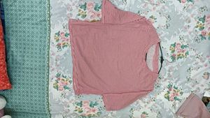 Red Strip Crop Top