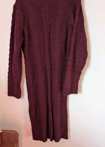 Burgundy Knit Sweater Dress