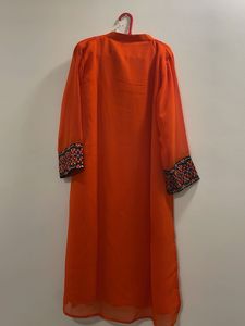 Long Kurta With Double Lining Orange