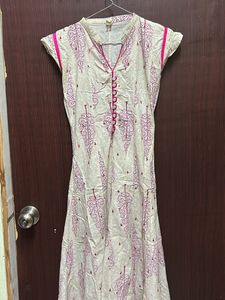 Pretty Pink White Kurta