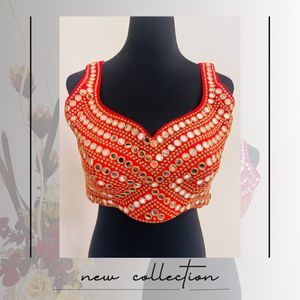 (Brand New) Hot Red Designer Sleeveless Blouse.