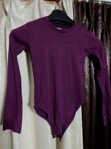 Burgundy Long Sleeve Bodysuit