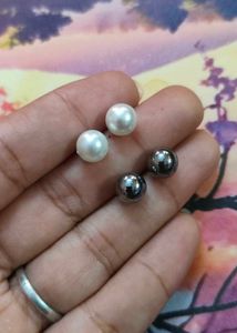 Pearl Stud Earrings - Elegant Set