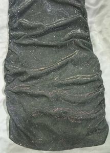 (Urbanic)Glittery Rhinstone Chain Ruched Dress