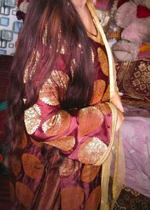 Elegant Indian Outfit With Net Dupatta