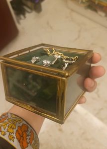 Mason Home Emerald  Glass Ring Box